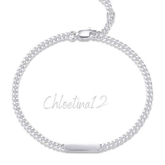 New Silver Plated Cuban Chain Link Bracelet - Picture 1 of 6